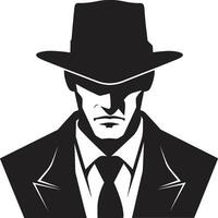 Organized Crime Elegance Suit and Hat Symbol Mobster Monarchy Mafia Suit and Hat vector