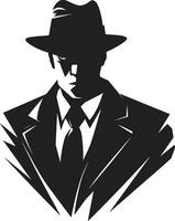 Sartorial Syndicate Suit and Hat in Classy Capo Insignia Mafia vector