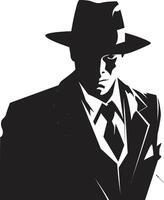 The Godfather Crest Suit and Hat Sharp Dressed Shadows Mafia vector