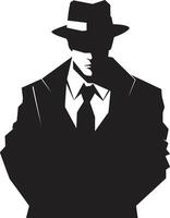 The Godfather Crest Mafia Emblem in Sharp Dressed Shadows Suit and Hat vector