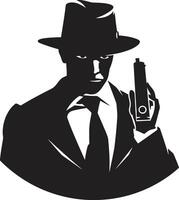 Mobster Magnificence Emblem of Mafia Elegance Gangland Garb Suit and Hat vector