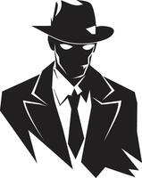 Stylish Syndicate Suit and Hat Couture Cartel Mafia Emblem vector