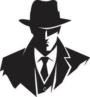 Criminal Elegance Suit and Hat Emblem vector