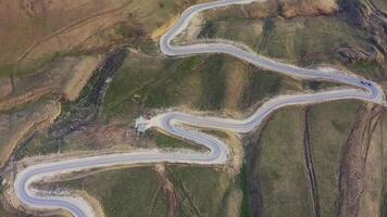 Aerial. winding mountain serpentine road video