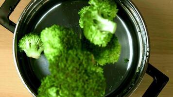 Super slow motion fresh broccoli. High quality FullHD footage video