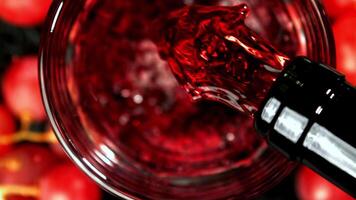 Super slow motion red wine. High quality FullHD footage video