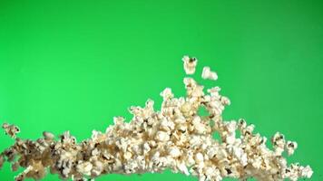 Super slow motion popcorn. High quality FullHD footage video