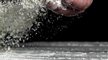 Super slow motion flour. High quality FullHD footage video