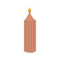 Burning candle geometric trendy shape. Aroma candle in scandi style illustration on white background. vector