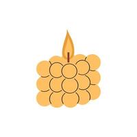 Burning candle geometric trendy shape. Aroma candle in scandi style illustration on white background. vector