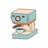 Coffee machine in sketch style. vector