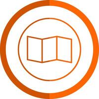 Map Line Orange Circle Icon vector
