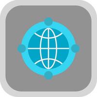 Globe Flat Round Corner Icon vector