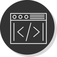 Coding Line Grey Circle Icon vector