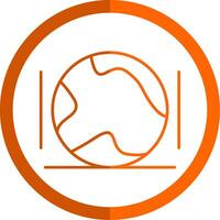 Global Line Orange Circle Icon vector