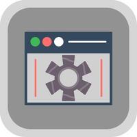 Web Flat Round Corner Icon vector