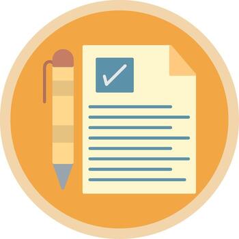 Document Flat Multi Circle Icon vector