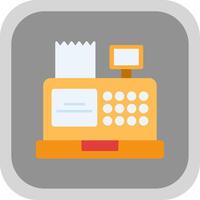 Cash Register Flat Round Corner Icon vector