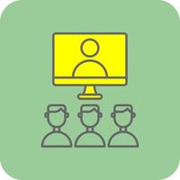 Virtual Class Filled Yellow Icon vector