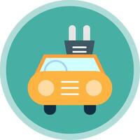 Electric Car Flat Multi Circle Icon vector