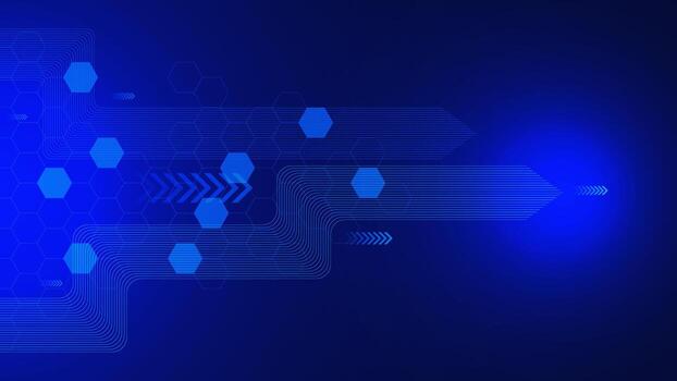 Abstract arrow direction with hexagon shapes for digital high speed technology concept vector