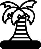 A palm tree is shown in the foreground vector