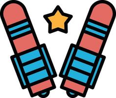 Two ski poles with a star in the middle vector