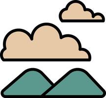 A mountain range with a sky in the background vector