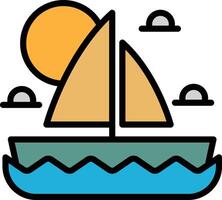 A sailboat on the water in the concept of tourism vector