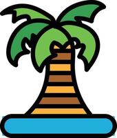 A palm tree is shown in the foreground vector