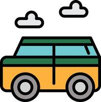 A car with a cloudy sky in the background vector