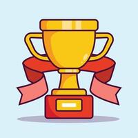 trophy cartoon illustration champion and reward isolated vector