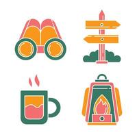 Camping element illustration vector