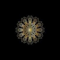 Mandala. Gold decorative element. Picture for coloring. Abstract circular ornament with stylized leaves vector