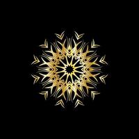 Mandala. Gold decorative element. Picture for coloring. Abstract circular ornament with stylized leaves vector