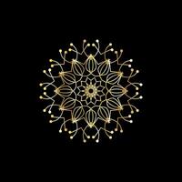 Mandala. Gold decorative element. Picture for coloring. Abstract circular ornament with stylized leaves vector