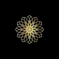 Mandala. Gold decorative element. Picture for coloring. Abstract circular ornament with stylized leaves vector
