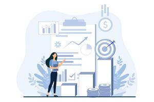 Finanzas negocio plano ilustración diseño vector