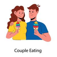 Trendy Couple Eating vector