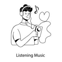 Trendy Listening Music vector