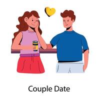 Trendy Couple Date vector