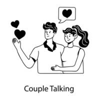 Trendy Couple Talking vector