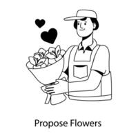 Trendy Propose Flowers vector