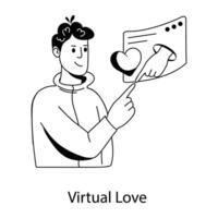 Trendy Virtual Love vector