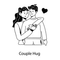 Trendy Couple Hug vector