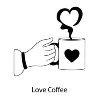 Trendy Love Coffee vector