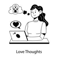 Trendy Love Thoughts vector