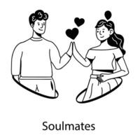 Trendy Soulmates Concepts vector