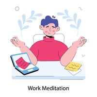 Trendy Work Meditation vector