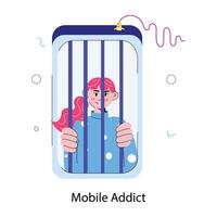 Trendy Mobile Addict vector